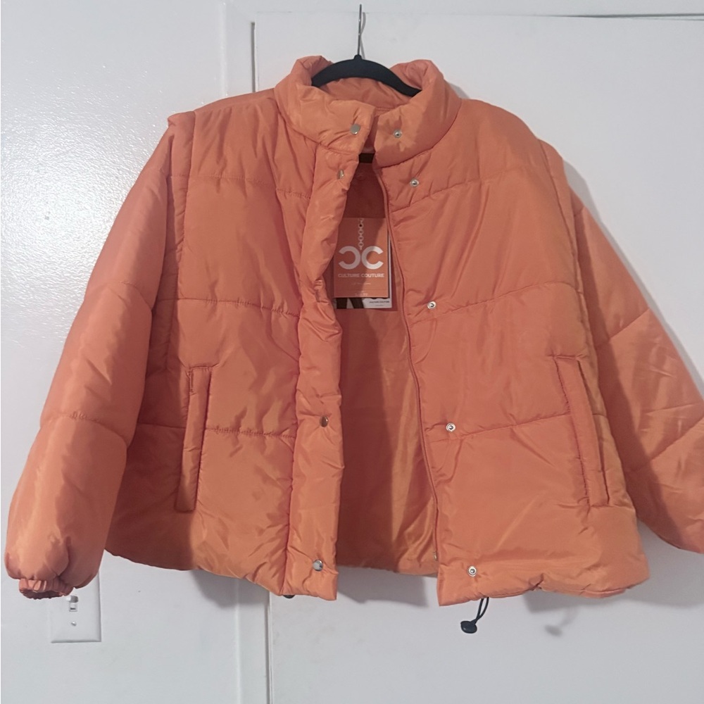 Women's Orange Puffer Jacket